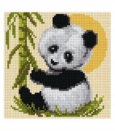 Pasmanteria - Kanwa z nadrukiem Ariadna do haftu 15x15cm panda - miniaturka - grafika 1