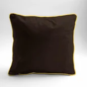 Pościel - Poszewka satynowa 40x40 brązowa espresso z lamówką Mako Satin - miniaturka - grafika 1