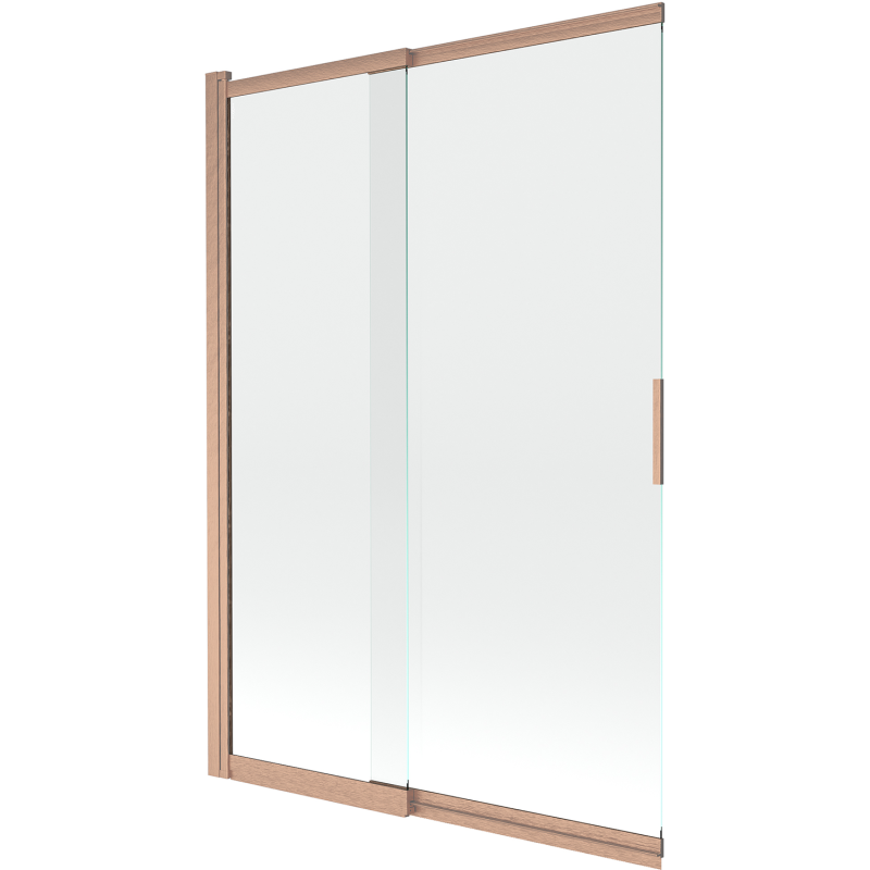 Mexen Fox parawan nawannowy 2-skrzydłowy przesuwny 120 x 150 cm, transparent, miedź szczotkowana - 891-120-002-65-00