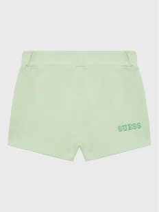Guess Szorty materiałowe K3GD11 KA6R3 Zielony Regular Fit - Spodenki damskie - miniaturka - grafika 1