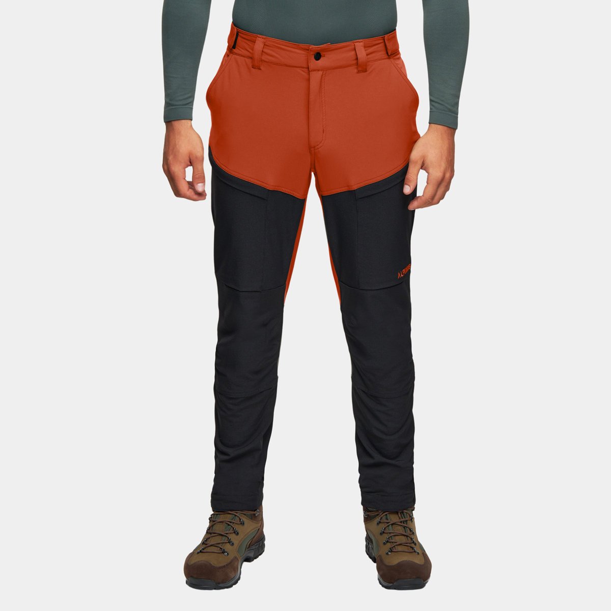 Spodnie trekkingowe męskie Alpinus Pular pomarańczowo-czarne impregnacja DWR, wyprowfilowe-wzmocnione kolana M
