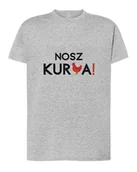 Koszulki i topy damskie - Koszulka Nosz Kura Śmieszne Gra Słów Prezent Szara XL - miniaturka - grafika 1