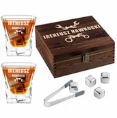 Pozostałe akcesoria barmańskie - Kamienie kostki do whisky ze szklankami zestaw z grawerem dla - miniaturka - grafika 1