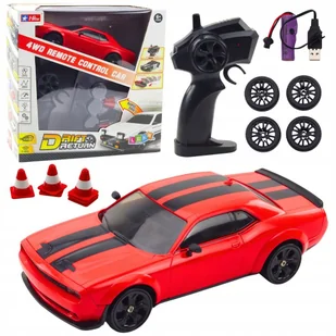 Auto Sportowe Drift Wymienne Koła Zdalnie Sterowany RC 4WD Czerwone Sport - Zabawki zdalnie sterowane - miniaturka - grafika 1