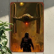 Inne - TEMU 1 Szt. Filmowy Bohater Anime-Themed Iron Wall Art - Szczegółowy Design TIE Fighter & Stormtrooper, Świeży Odcień Pomarańczowy I Czarny, Idealny - miniaturka - grafika 1