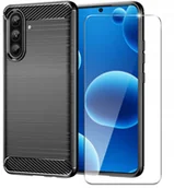 Etui i futerały do telefonów - Etui do Samsung A56 5G Pancerne Carbon CASE + Szkło OCHRONNE 9H - miniaturka - grafika 1