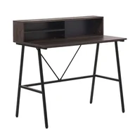 Biurka - Biurko Z Półkami 100 X 50 Cm Ciemne Drewno Harison! - miniaturka - grafika 1