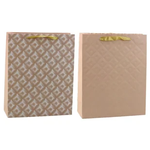 Torba Prezentowa Z Tłoczeniem Jasno Beżowa 32 x 26 x 10cm LEAN - Artykuły biurowe Torba Prezentowa Z Tłoczeniem Jasno Beżowa 32 x 26 x 10cm LEAN - Artykuły biurowe - miniaturka - grafika 1