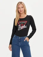 Bluzki damskie - Guess Bluzka Icon W4YI33 I3Z14 Czarny Slim Fit - miniaturka - grafika 1