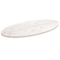 Meble modułowe i akcesoria - vidaXL Blat stołu, biały, 100x50x2,5 cm, lite drewno sosnowe, owalny - miniaturka - grafika 1