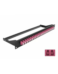 DeLOCK 19 fiber optic patch panel 24 port LC duplex (Kolor: CZARNY/purple, 1 U) - Zabawki interaktywne dla dzieci - miniaturka - grafika 1