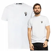 Koszulki męskie - T-shirt Męski Bawełniany Karl Lagerfeld Biała Koszulka Premium r.M - miniaturka - grafika 1