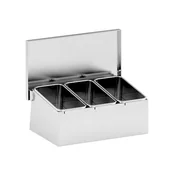 Pojemniki i kosze gastronomiczne - Pojemnik ze stali nierdzewnej na 3 składniki, 230 x 150 x 90 mm - miniaturka - grafika 1