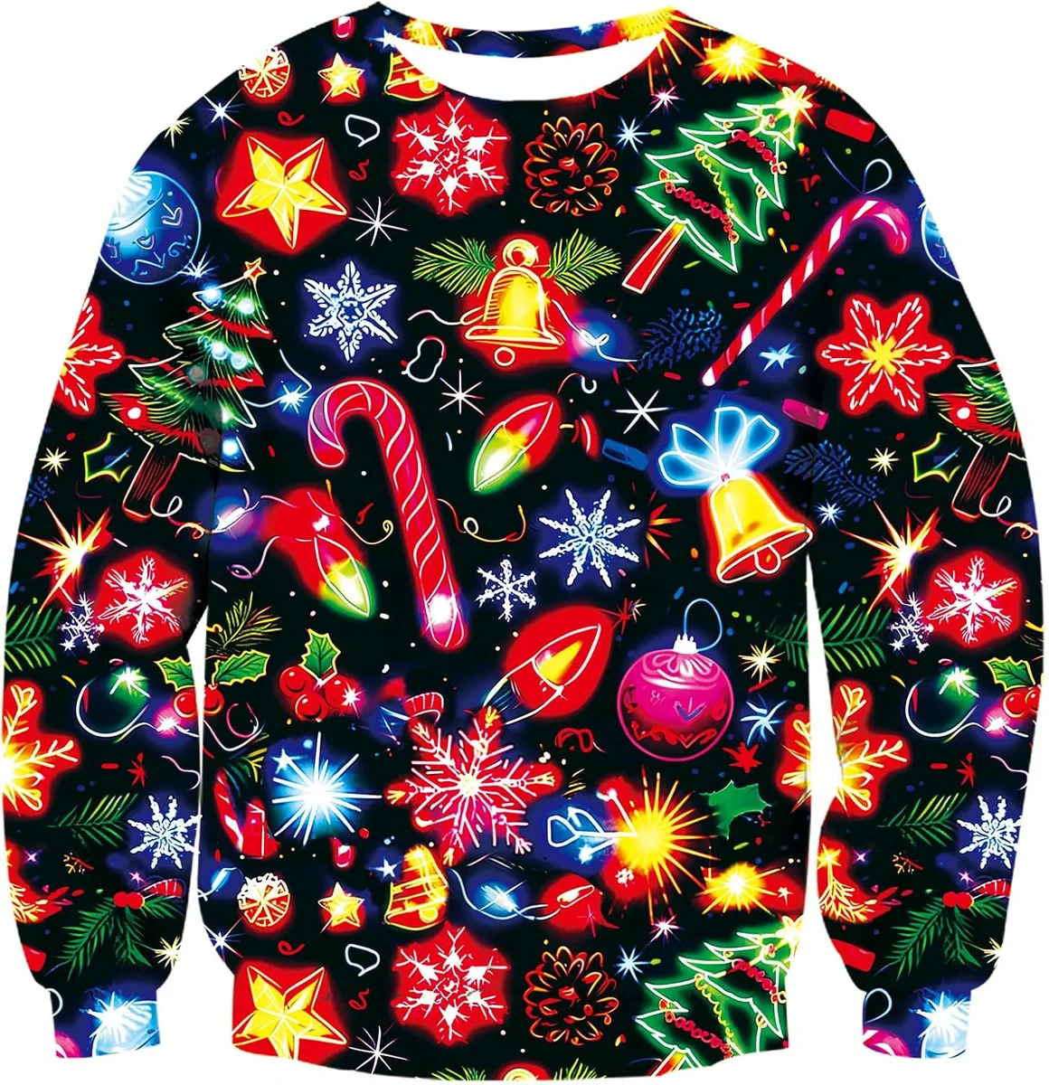 Sweter Świąteczny Bluza Śmieszna 3D Wygodna Miękka Zimowa Kolorowa XL