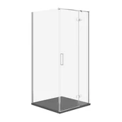 Kabiny prysznicowe - Kabina Prysznicowa Cersanit Jota 80X80X195 kwadratowa prawa transparentny brodzik Tako Slim 4cm Szary Mat S601-144 - miniaturka - grafika 1