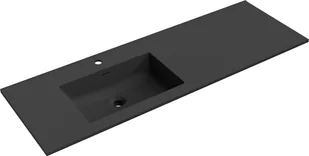 Mexen Otis umywalka wpuszczana w blat lewa 141 x 46,5 cm, czarna mat - 25181471L - Umywalki - miniaturka - grafika 1