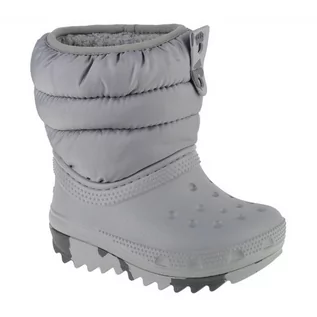 Buty dla dziewczynek - Buty Crocs Classic Neo Puff Boot Toddler Jr 207683-007 szare - grafika 1