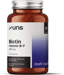 UNS UNS Biotin Vitamin B-7 2500mcg 60vegcaps - Witaminy i minerały - miniaturka - grafika 1