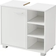 Szafki łazienkowe - Szafka podumywalkowa 56 x 60 x 31 cm Szafka łazienkowa z wycięciem na syfon Szafka łazienkowa z drzwiczkami szafki 3 schowki Biały [en.casa] - miniaturka - grafika 1