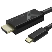 Adaptery i przejściówki - Techly IADAP-USBC-HDMI5TY adapter kablowy 5 m USB Type-C HDMI Typu A (Standard) Czarny - miniaturka - grafika 1