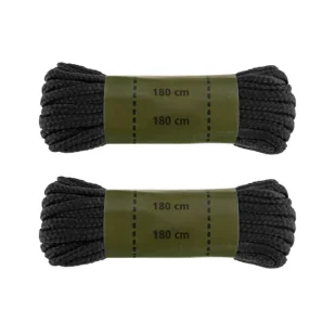 Sznurówki Mil-Tec 180 cm z poliestru Black - Odzież taktyczna i umundurowanie - miniaturka - grafika 1
