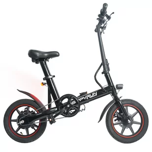Lekki rower elektryczny Happyrun HR-X40 - 350W 6Ah Bateria 14'' Opony 25km/h - Czarny - Rowery elektryczne - miniaturka - grafika 1