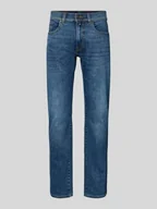 Spodnie męskie - Jeansy o kroju tapered fit z 5 kieszeniami model ‘LYON’ - miniaturka - grafika 1