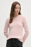 Swetry damskie - Tommy Hilfiger sweter damski kolor różowy lekki WW0WW44161 - miniaturka - grafika 1