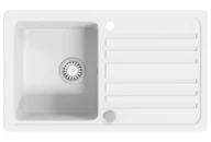 Zlewozmywaki - Elior Biały granitowy zlewozmywak jednokomorowy S1-A28 - miniaturka - grafika 1