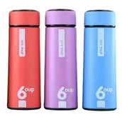 Shakery i bidony sportowe - Kingszop Szklana Sportowa Motywacyjna Butelka Bidon Na Wodę Sok Smoothie Napoje W Osłonie 450Ml Kolory - miniaturka - grafika 1