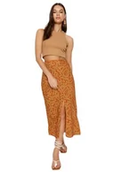 Spódnice - Trendyol FeMan Spódnica tkana o linii A, pomarańczowa, 34, pomarańczowy, 32 - miniaturka - grafika 1