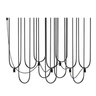 Lampy sufitowe - Lampa wisząca do salonu UDIN 9785 Dohar tuby metalowe czarne - miniaturka - grafika 1