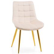 Krzesła - Krzesło welurowe beżowe ART830C złote nogi - miniaturka - grafika 1