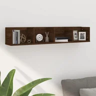 Półki do salonu - vidaXL Półka ścienna na płyty CD, brązowy dąb, 100x18x18 cm - miniaturka - grafika 1