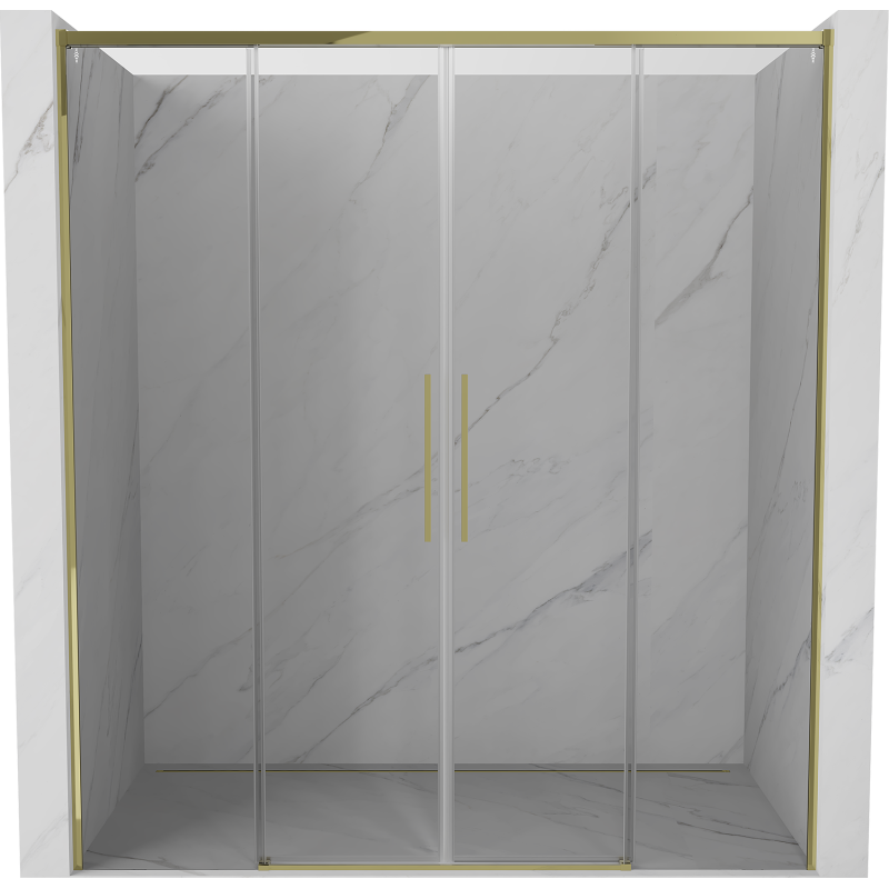 Mexen Rox drzwi prysznicowe rozsuwane 200 cm, transparent, złote - 8C2-200-002-50-00