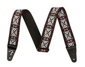Gitary elektryczne - Fender Pasadena Woven Guitar Strap - RED SNOWFLAKE - miniaturka - grafika 1