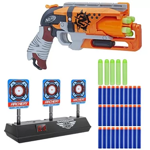 Zestaw Pistolet Nerf Zombie Strike Hammershot A4325 + tarcza elektroniczna + 30 strzałek - Zabawki militarne - miniaturka - grafika 1
