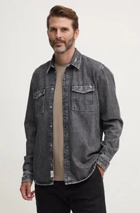Pepe Jeans koszula jeansowa BROOKS męska kolor szary regular z kołnierzykiem klasycznym PM308767 - Koszule męskie - miniaturka - grafika 1