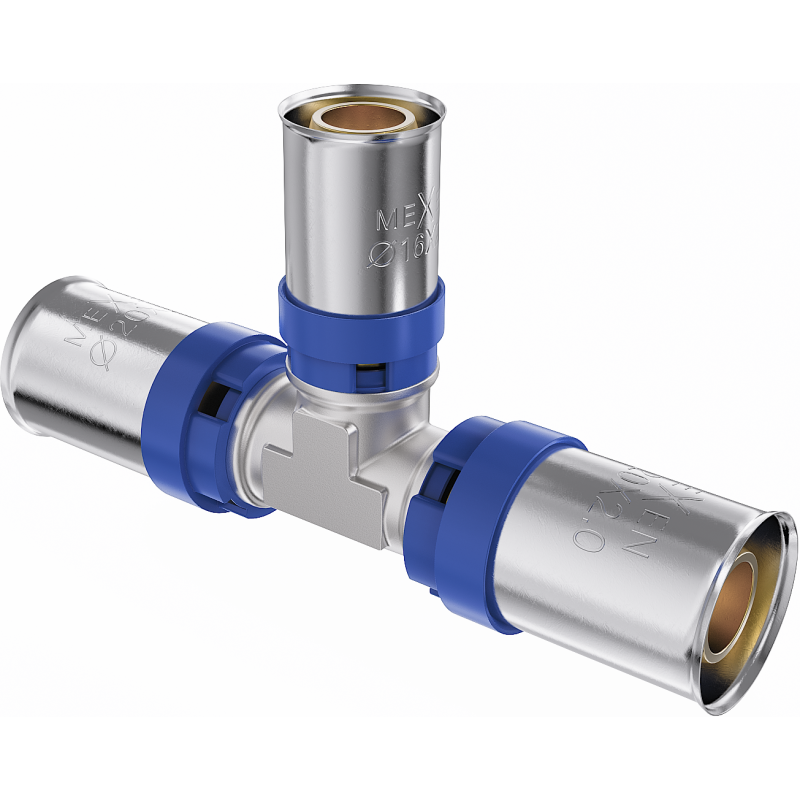 Mexen PEX-P trójnik redukcyjny zaciskowy, zaprasowywany PEX 25 x 16 x 25 - W97131-251625-00