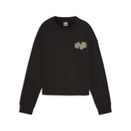 Bluzy sportowe damskie - Damska bluza ESS+ CLASS ACT PUMA Black - miniaturka - grafika 1