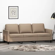 Sofy i kanapy - vidaXL 3-osobowa sofa, cappuccino, 180 cm, sztuczna skóra - miniaturka - grafika 1