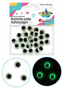Titanum Oczy Fosforyzujące bez rzęs 12mm 30szt - Pozostałe akcesoria dla plastyków - miniaturka - grafika 1