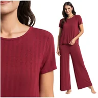 Piżamy damskie - PIŻAMA DAMSKA DWUCZĘŚCIOWA SZEROKIE SPODNIE DZWONY KRÓTKI RĘKAW MORAJ L - miniaturka - grafika 1