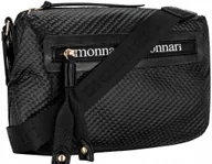 Torebki damskie - Torebka Damska MONNARI CZARNA LISTONOSZKA T��oczona SPORTOWA CROSSBODY - miniaturka - grafika 1
