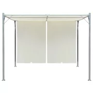 Kratki i pergole - vidaXL vidaXL Pergola z regulowanym dachem, stalowa, śmietankowa, 3x3 m - miniaturka - grafika 1