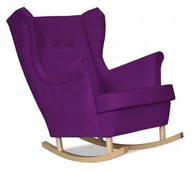 Fotele - Fotel Uszak bujany FIOLET JAGODOWY jesienny wygoda - miniaturka - grafika 1