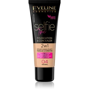 Eveline Selfie Time Kryjąco-nawilżający podkład i korektor 04 Natural 30ml 46585-uniw - Podkłady do twarzy - miniaturka - grafika 1
