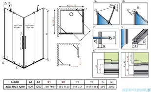 Radaway Furo Brushed GunMetal KDD kabina 80x120cm szczotkowany GunMetal 10105080-92-01L/10105120-92-01R - Kabiny prysznicowe Radaway Furo Brushed GunMetal KDD kabina 80x120cm szczotkowany GunMetal 10105080-92-01L/10105120-92-01R - Kabiny prysznicowe - miniaturka - grafika 2