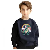 Bluzy dla dziewczynek - BLUZA DZIECIĘCA JEDNOROŻEC UNICORN DINOZAUR 122-128 DLA CHŁOPCA DZIEWCZYNKI - miniaturka - grafika 1