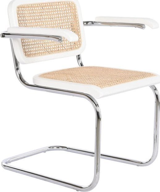 DKD Home Decor Krzesło podłogowe DKD Home Decor Biały Srebrzysty Naturalny 65,5 x 62 x 79 cm